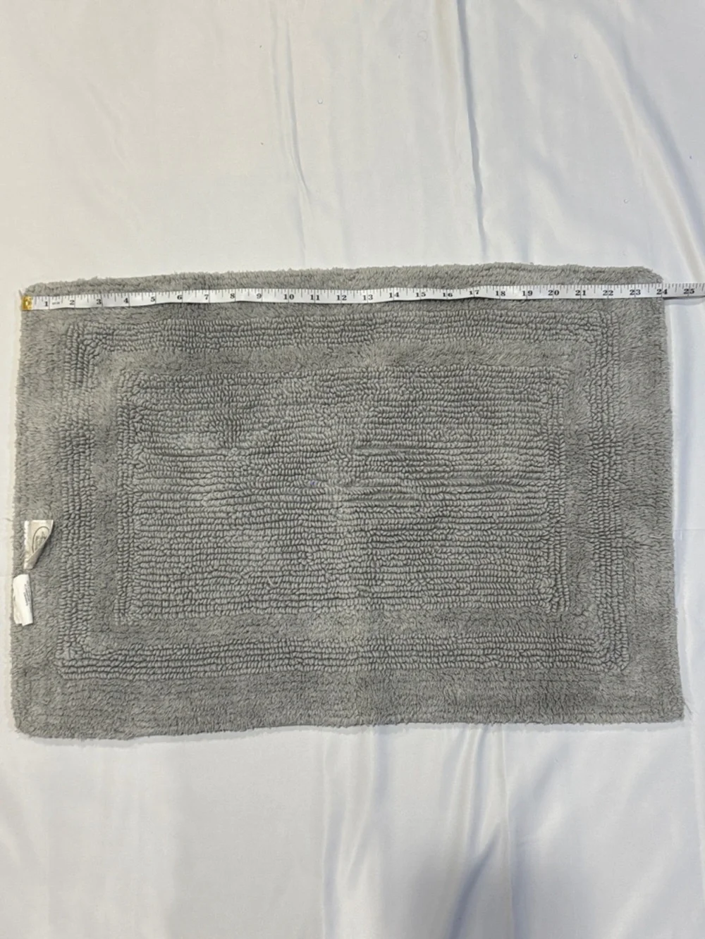 Laura Ashley Light Gray Reversible Cotton Bath Rug (Size 17